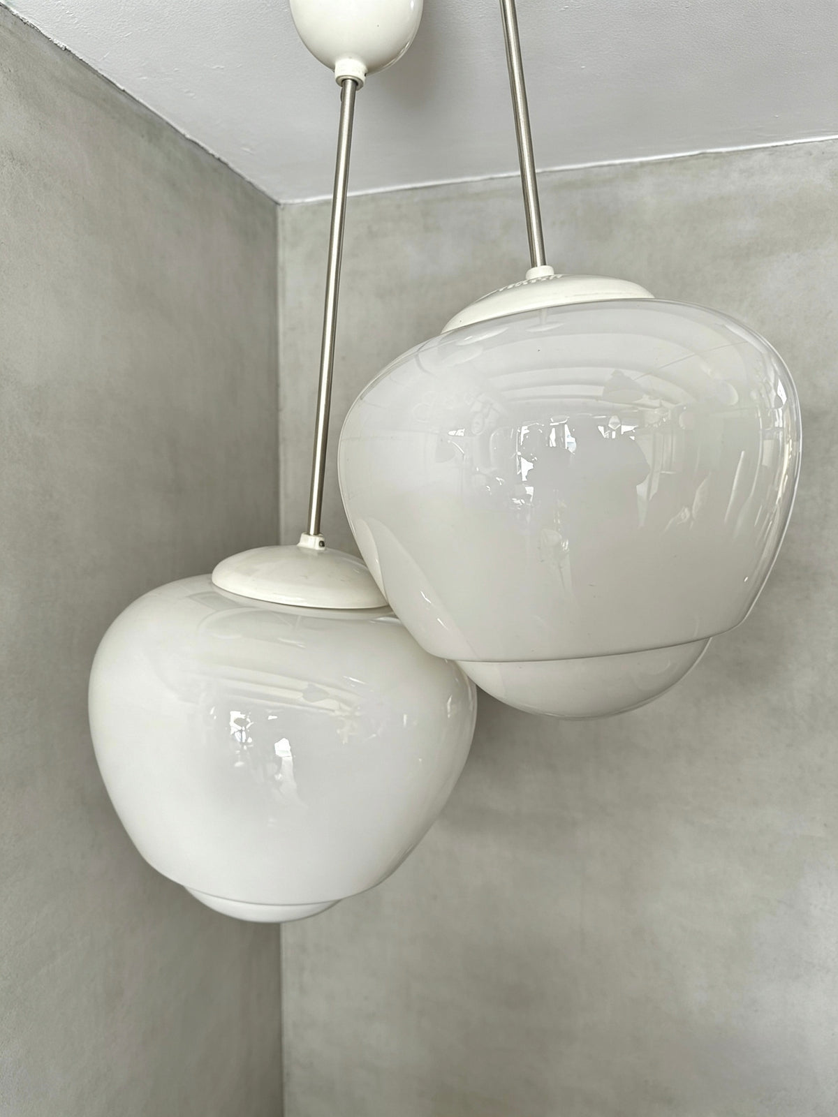 1960s Large Czech Opaline Pendant Light By Napako