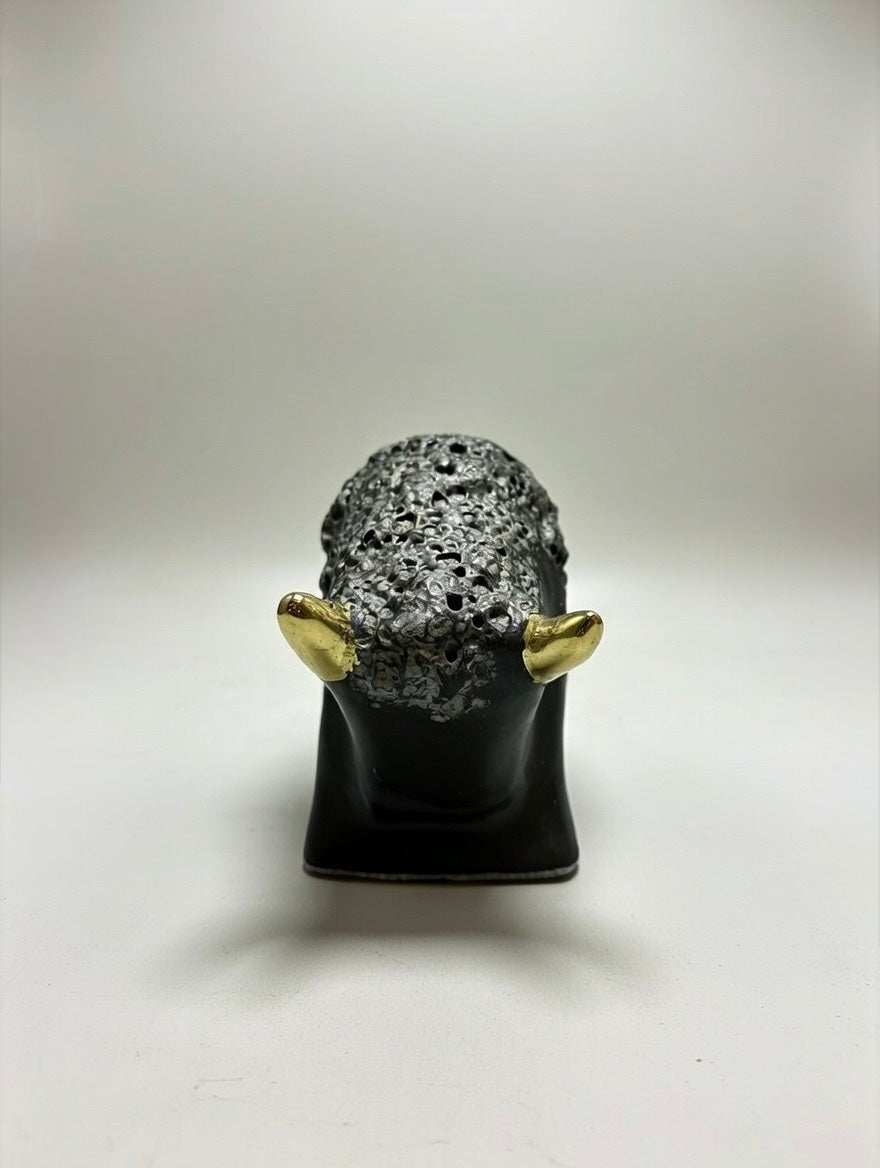 Otto Keramik Gold Edition Ceramic Bull West German Pottery Fat Lava