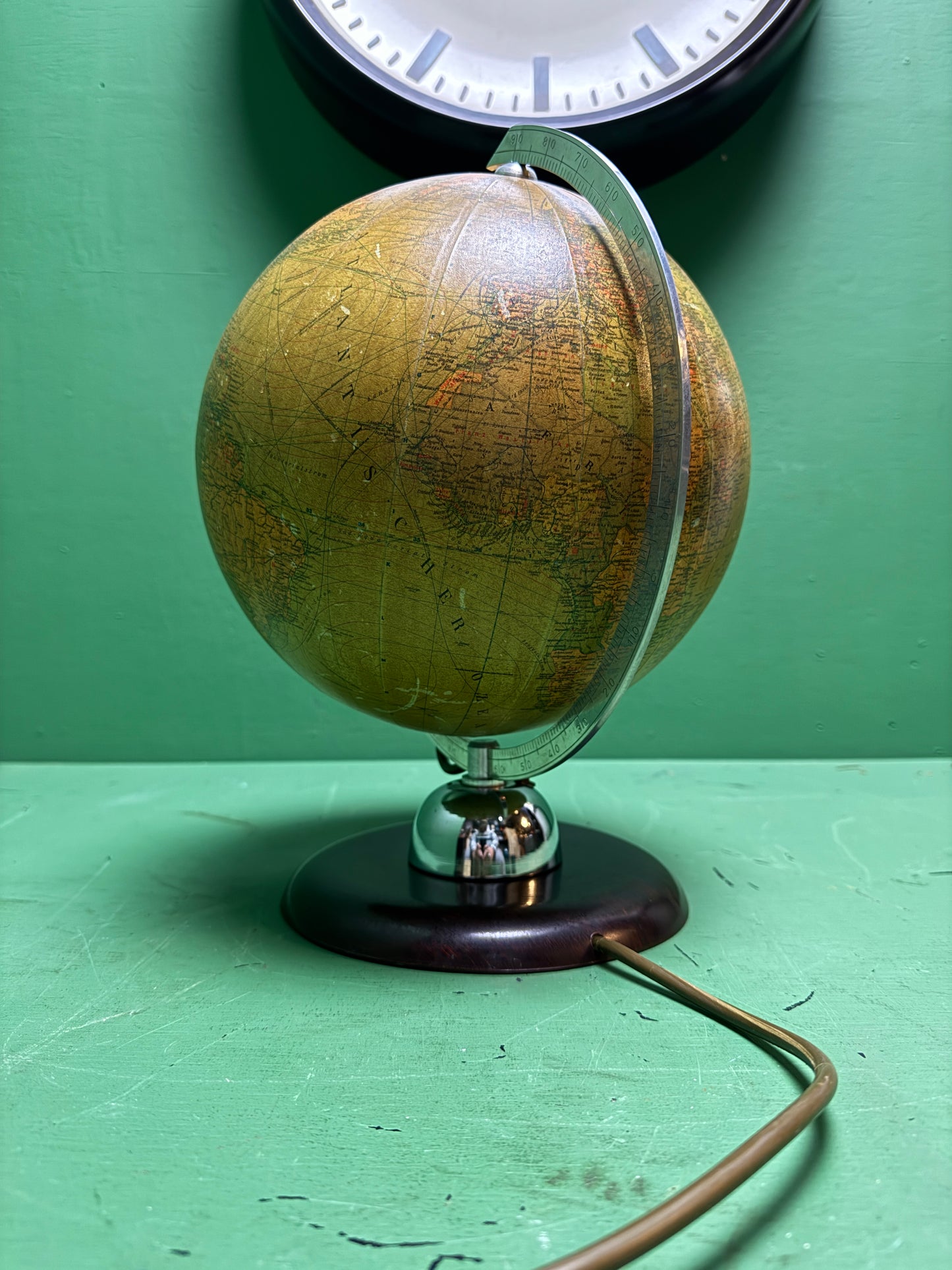 Vintage 1960s German Glass Globe Lamp By JRO Globus Munchen