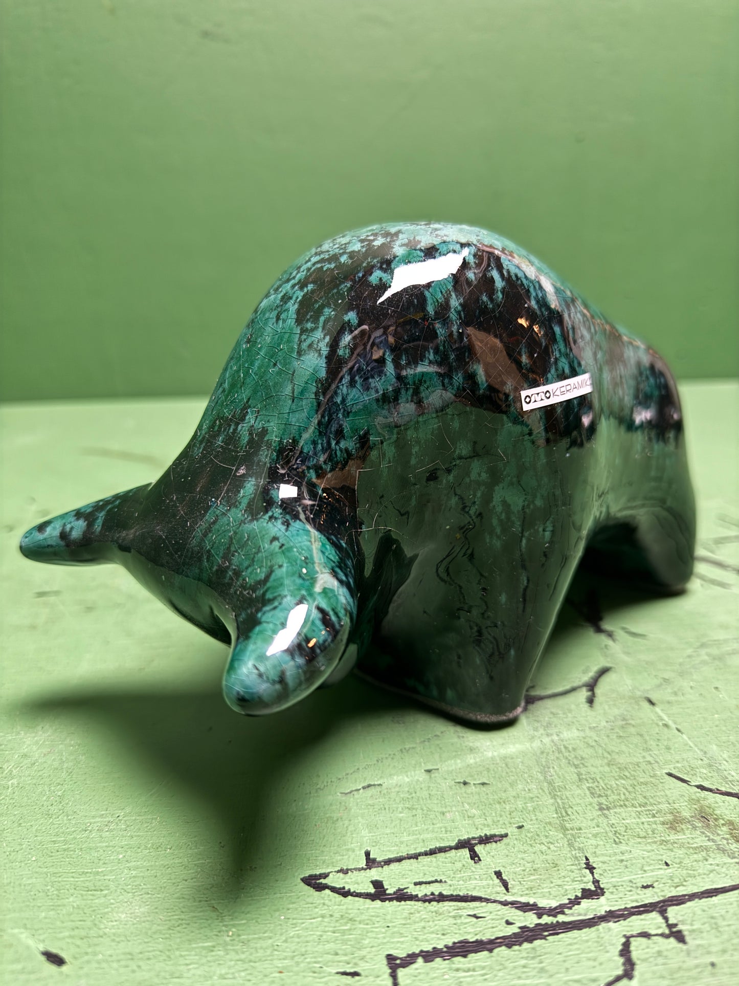 Otto Keramik Classic Ceramic Bull West German Pottery Fat Lava