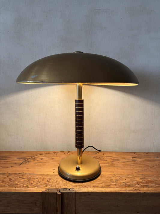 1940s Gold Table Lamp By SBF Sächsische Bronzewarenfabrik