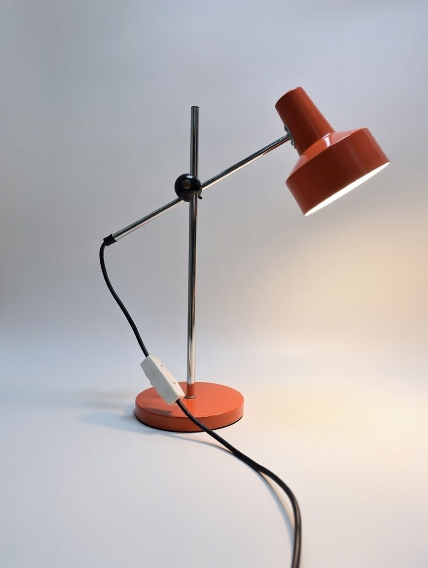 1970s German Retro Orange Table Lamp