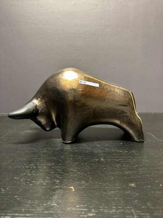 Otto Keramik Large Ceramic Bull West German Pottery Fat Lava