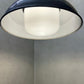 1930s Large Enamel Pendant Lights With Opaline Diffusers By Benjamin
