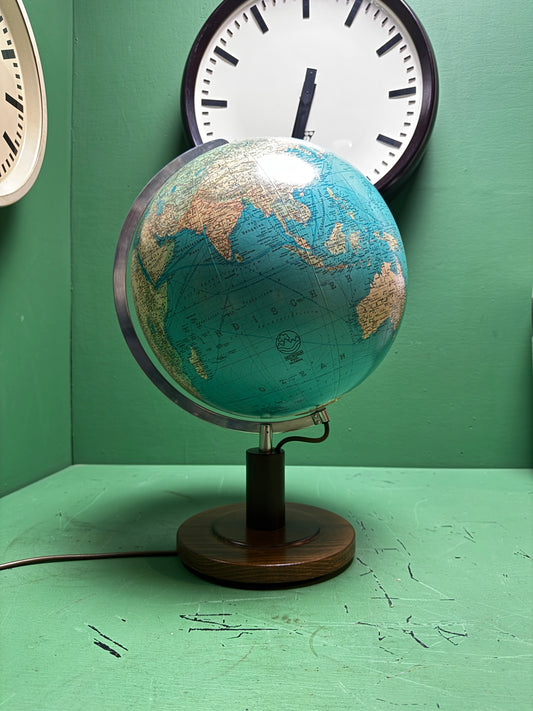 Vintage 1980s Welt Im Raum Duo Glass Globe Lamp