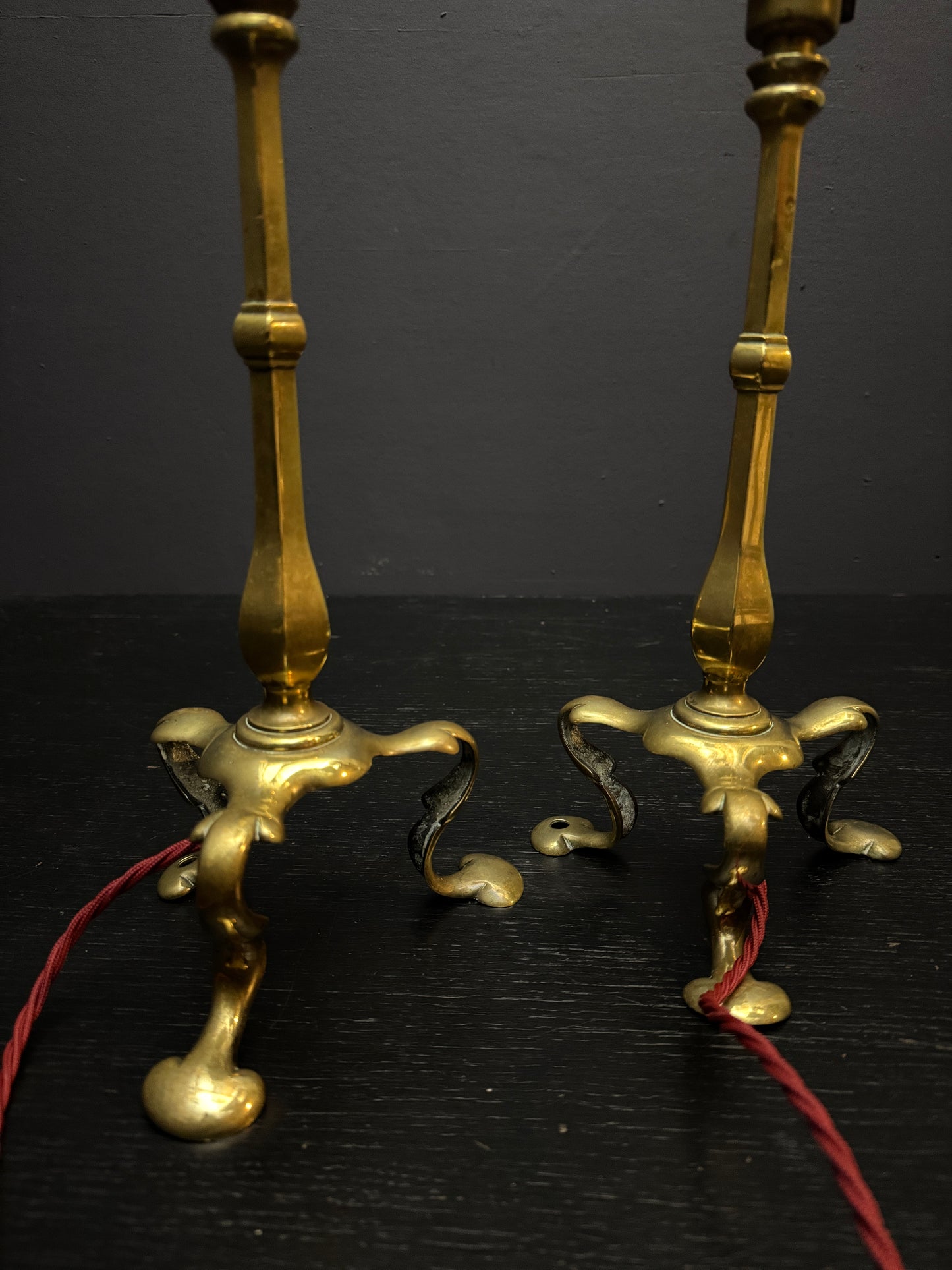 Circa 1910 Pair Of Faraday & Son Brass Pullman Lamps