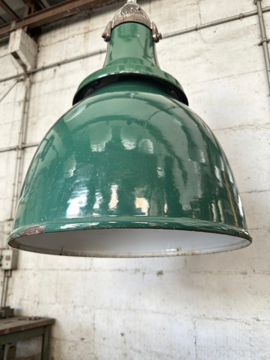 1940s Large Industrial Factory Light By Simplex