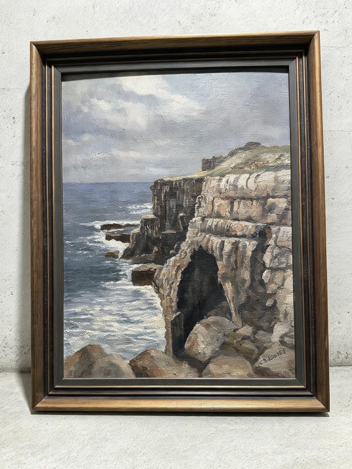 Oil Painting On Board Coastal Landscape Signed C.S.Neatby 1977