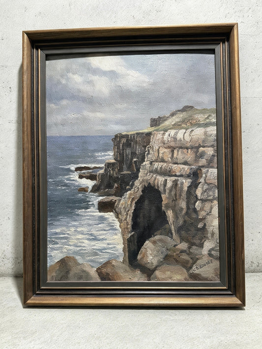 Oil Painting On Board Coastal Landscape Signed C.S.Neatby 1977
