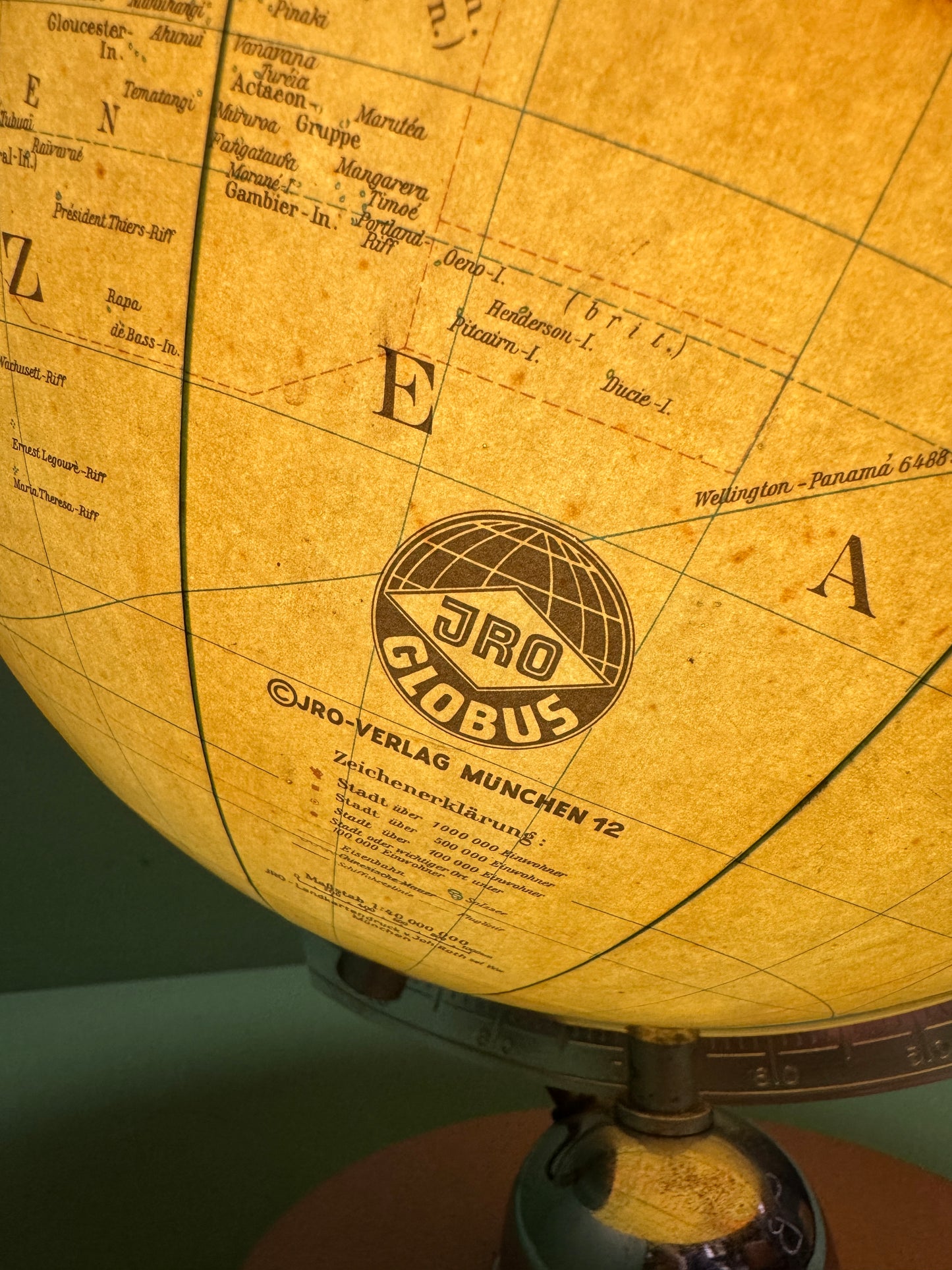 Vintage 1960s German Glass Globe Lamp By JRO Globus Munchenbh