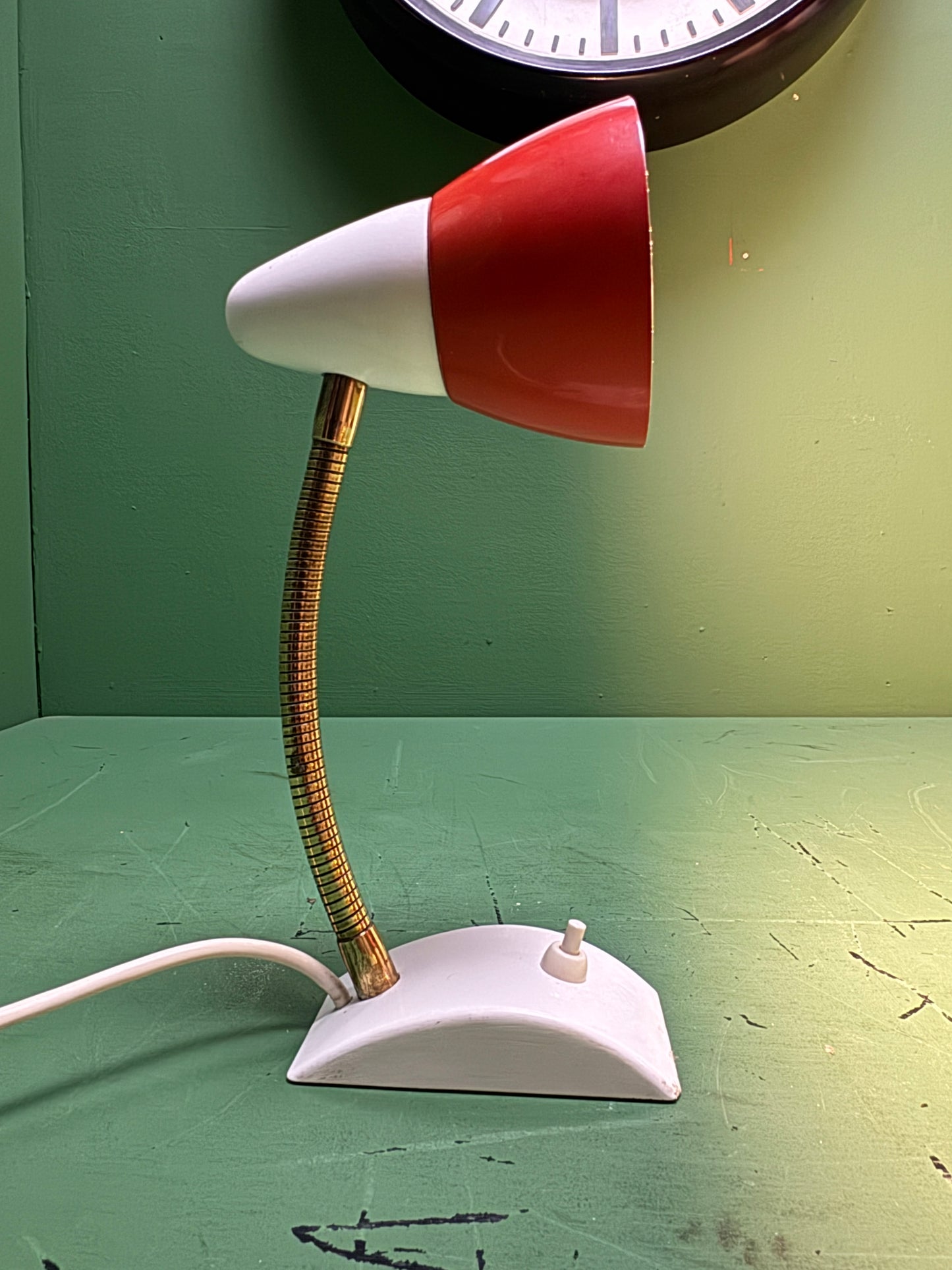 1970s German Retro Orange & White Table Lamp