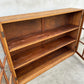 Early 1900s Oak Double Glass Door Display Bookshelf