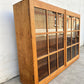 Early 1900s Oak Double Glass Door Display Bookshelf
