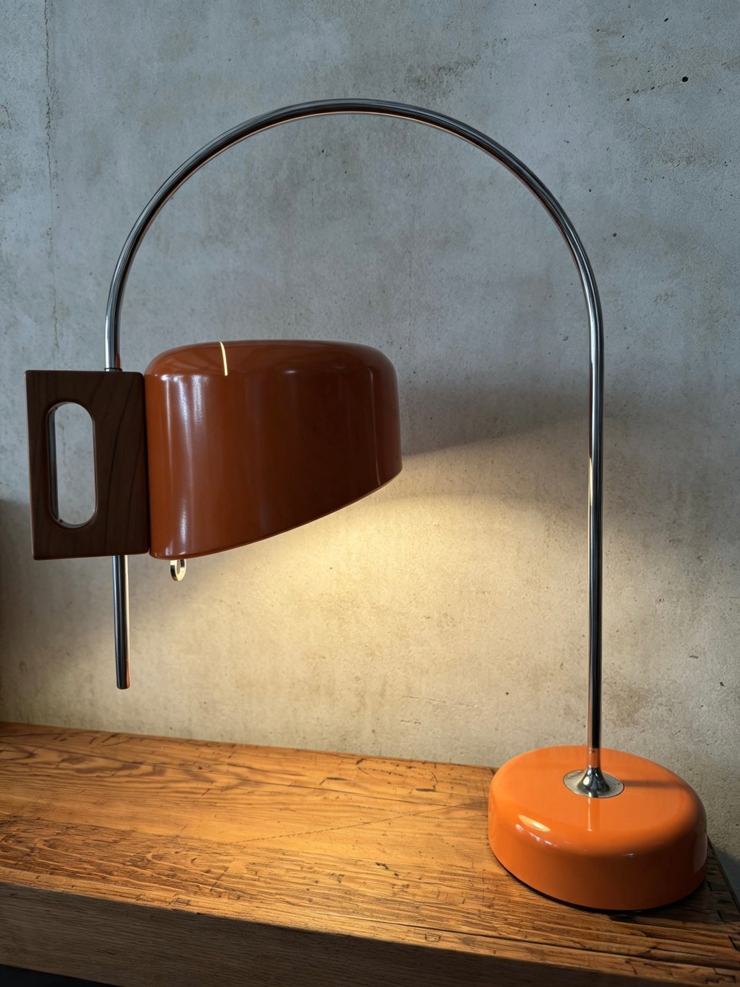 Rare Orange 1960s Fase Sauce Table Lamp By Tomas Diaz Magro Spain