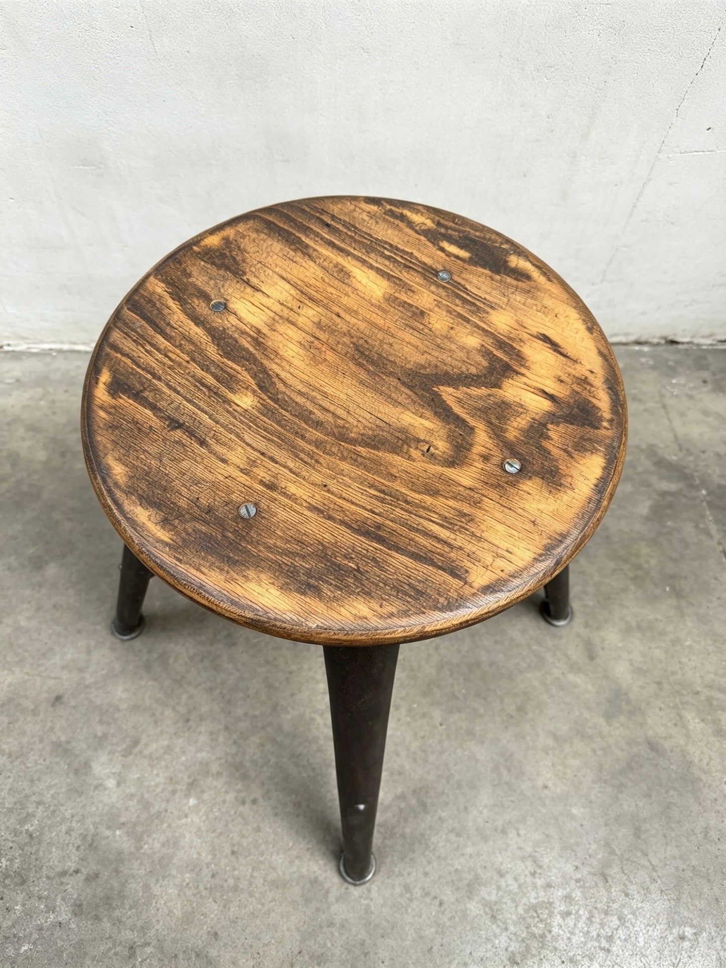 Rare 4 Leg Industrial Work Stool By Ama 1930s