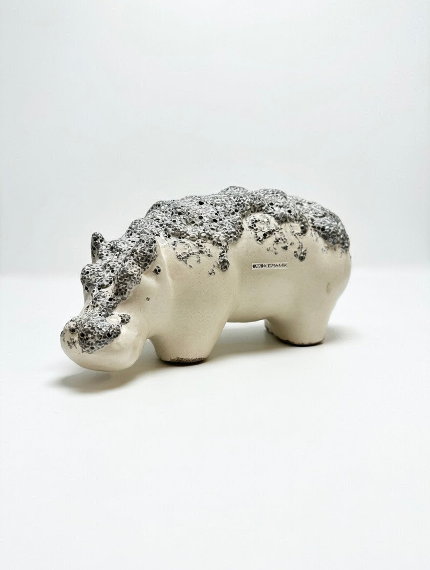 Otto Keramik Ceramic Hippopotamus West German Pottery Fat Lava