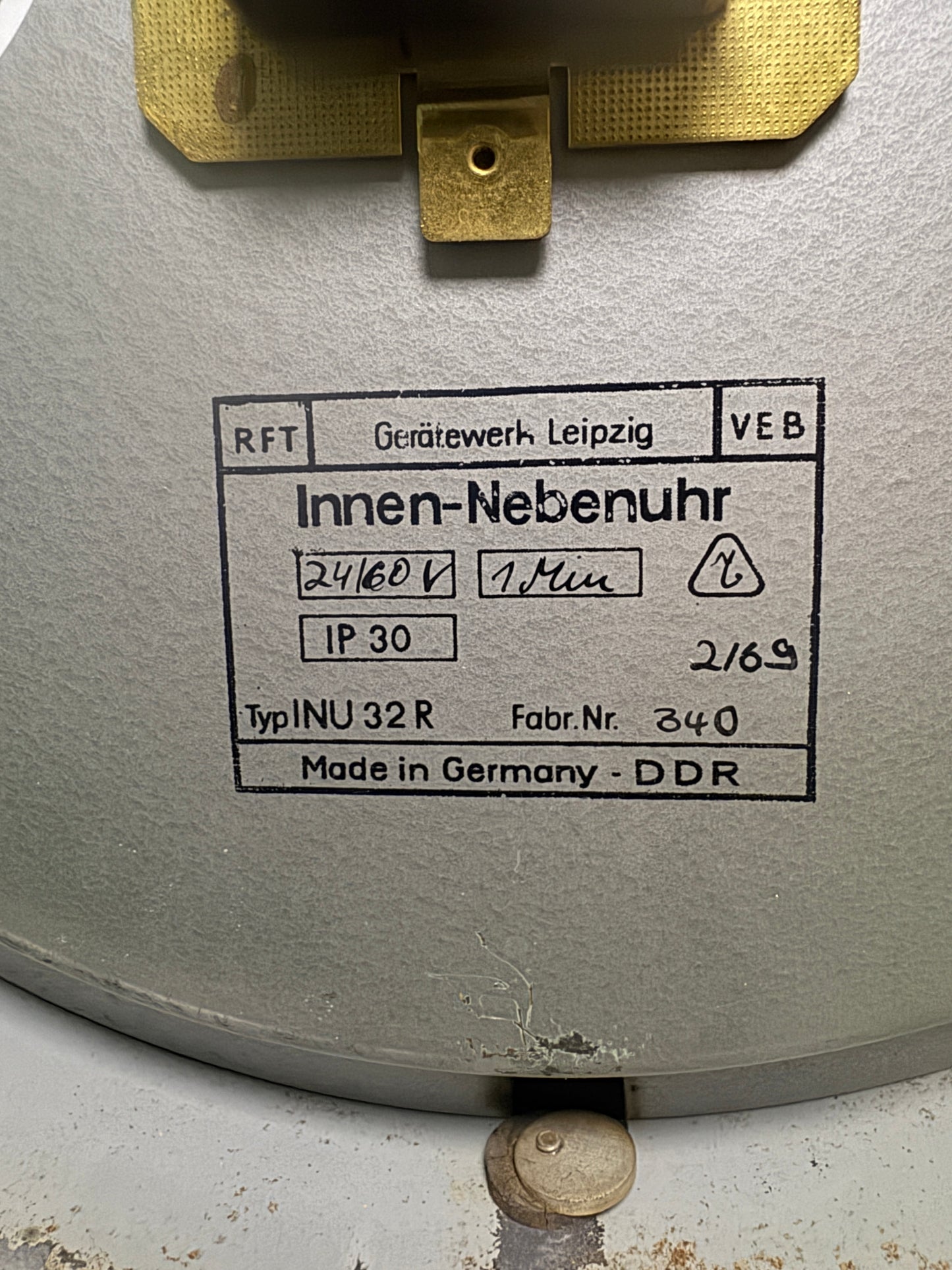 1960s East German Industrial Factory Clock By RFT