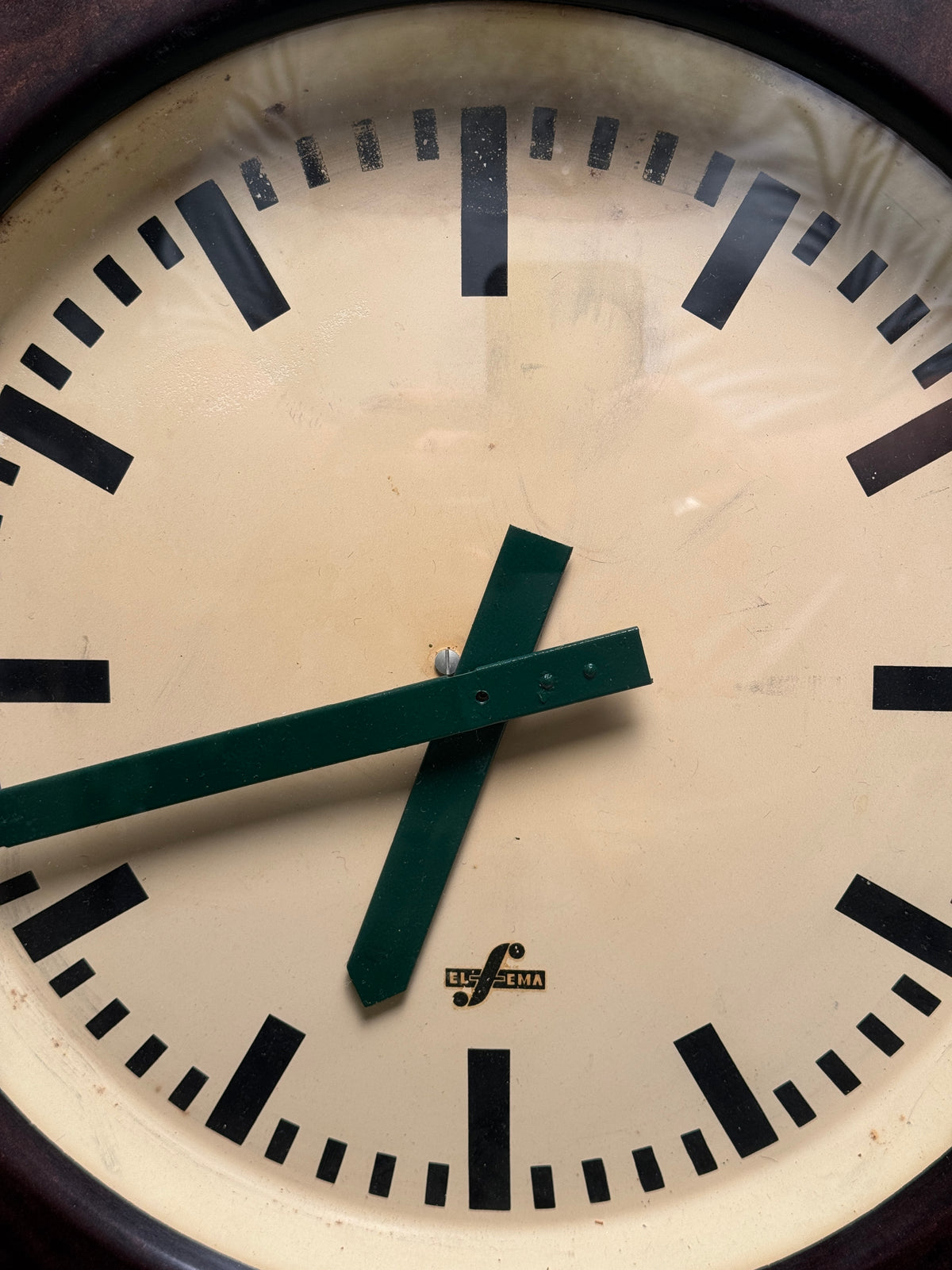 Large 1960's East German Industrial Factory Clocks By Elfema