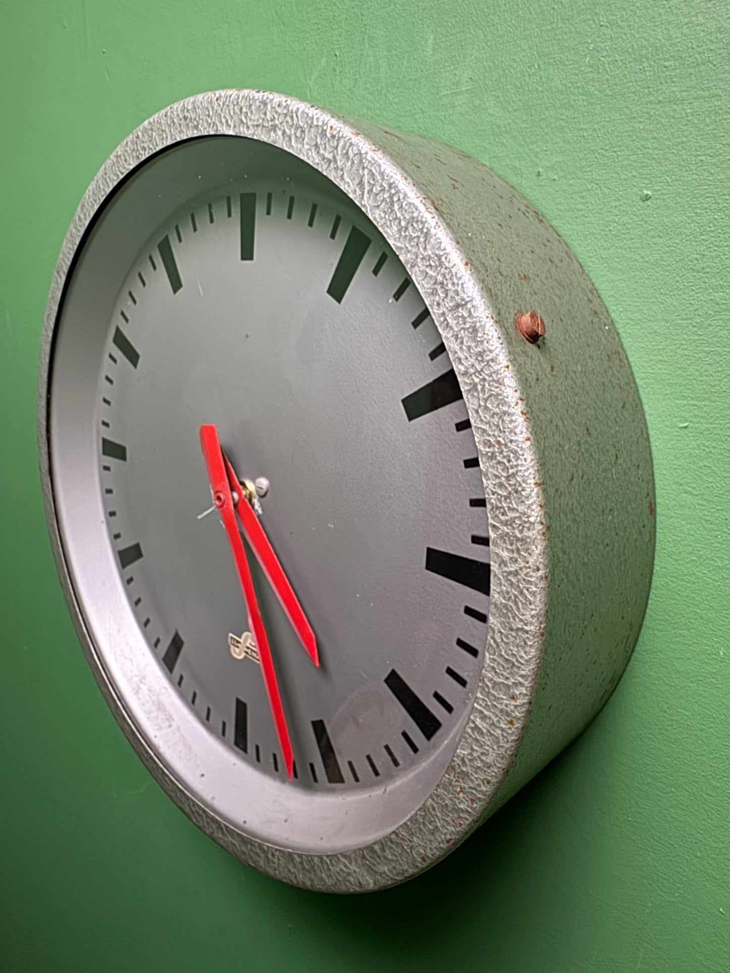 1960's East German Industrial Factory / Office Clocks By Elfema