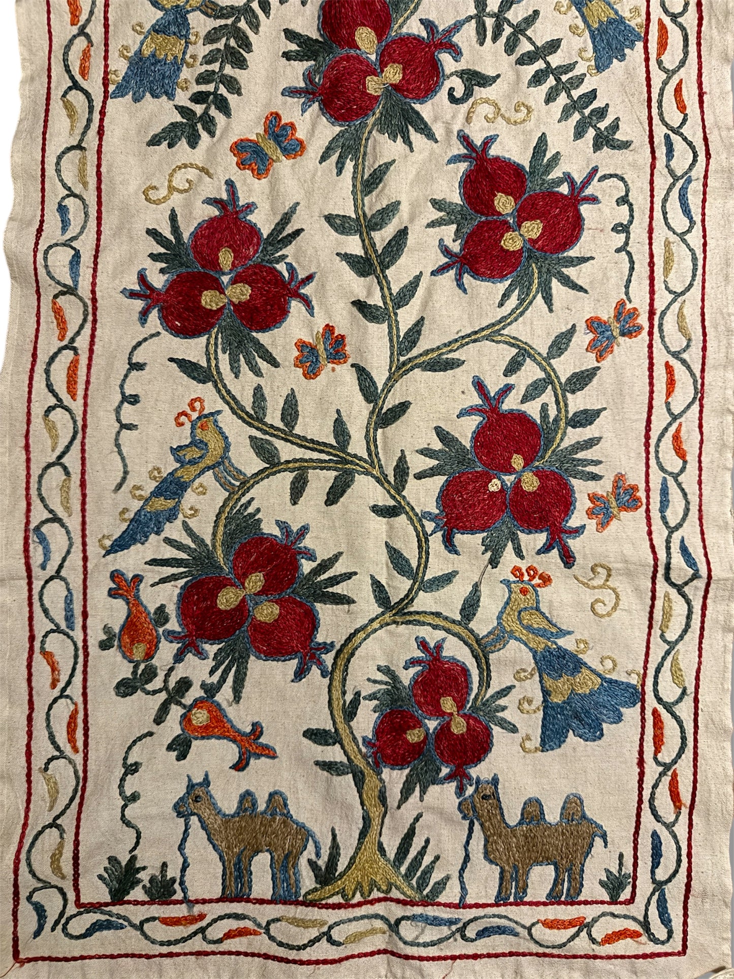 Hand Made Silk On Cotton Uzbek Bukhara Suzani.