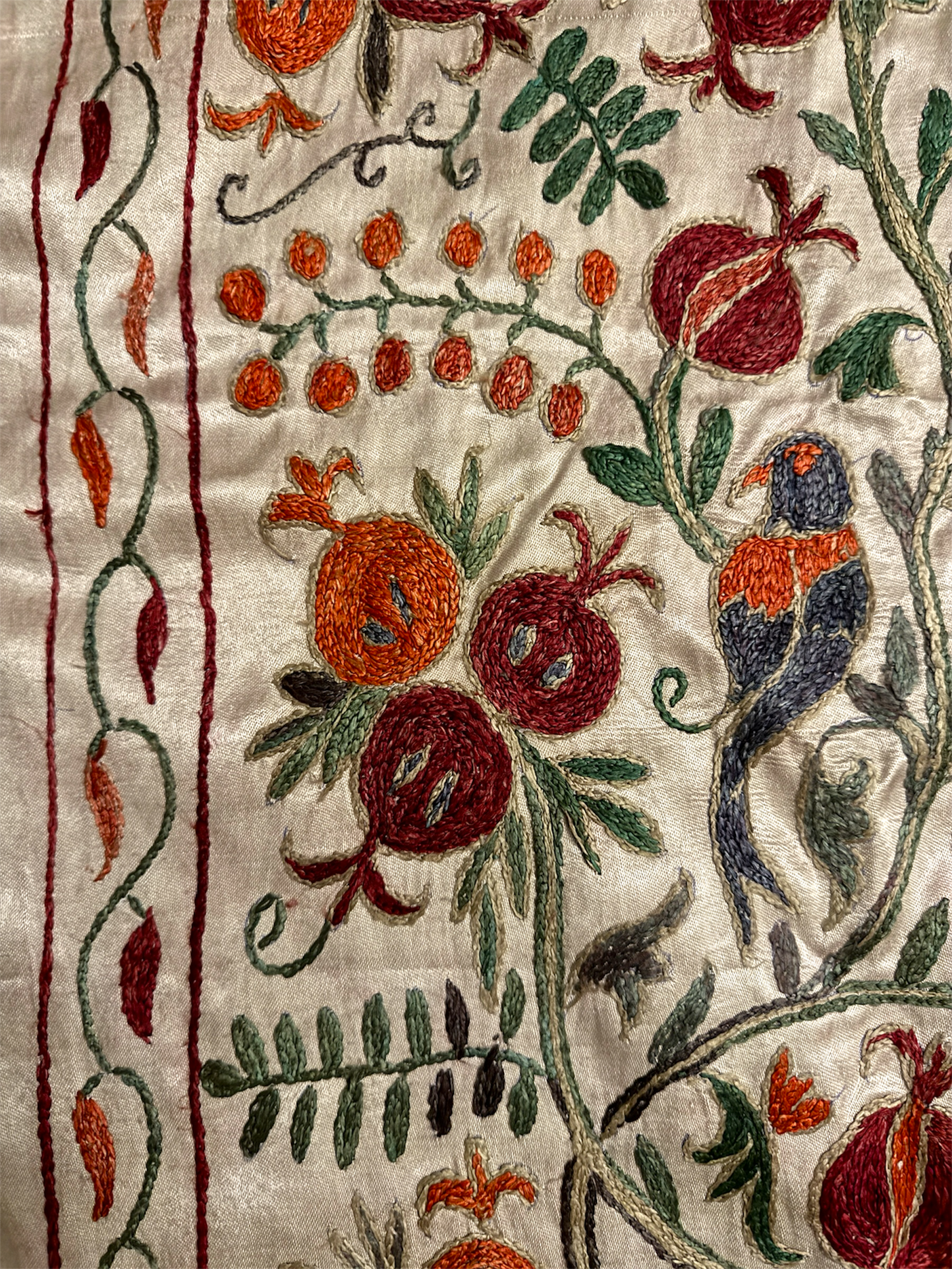 Hand Made Silk On Silk Uzbek Bukhara Suzani.