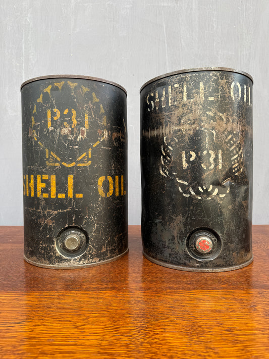 1930s Shell Oil Cans.