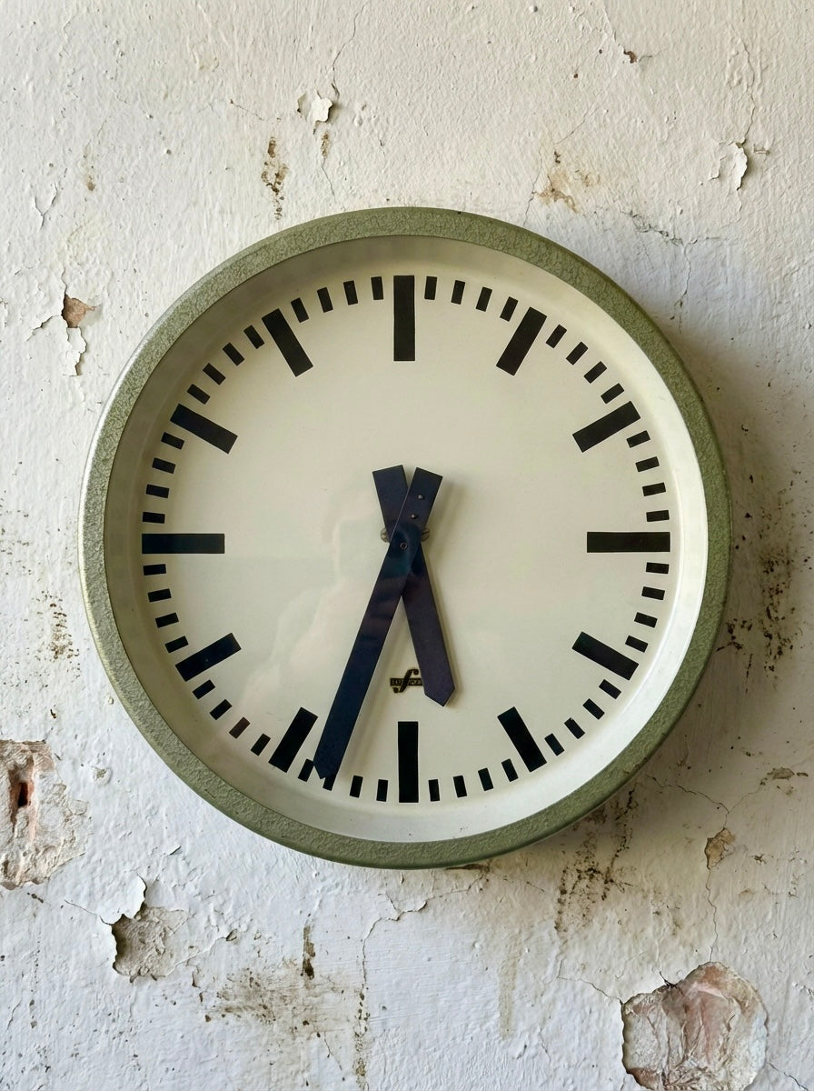 1960's East German Industrial Factory / Office Clocks By Elfema