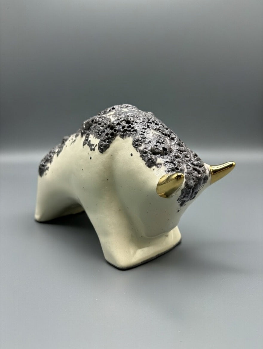 Otto Keramik Gold Edition Ceramic Bull West German Pottery Fat Lava