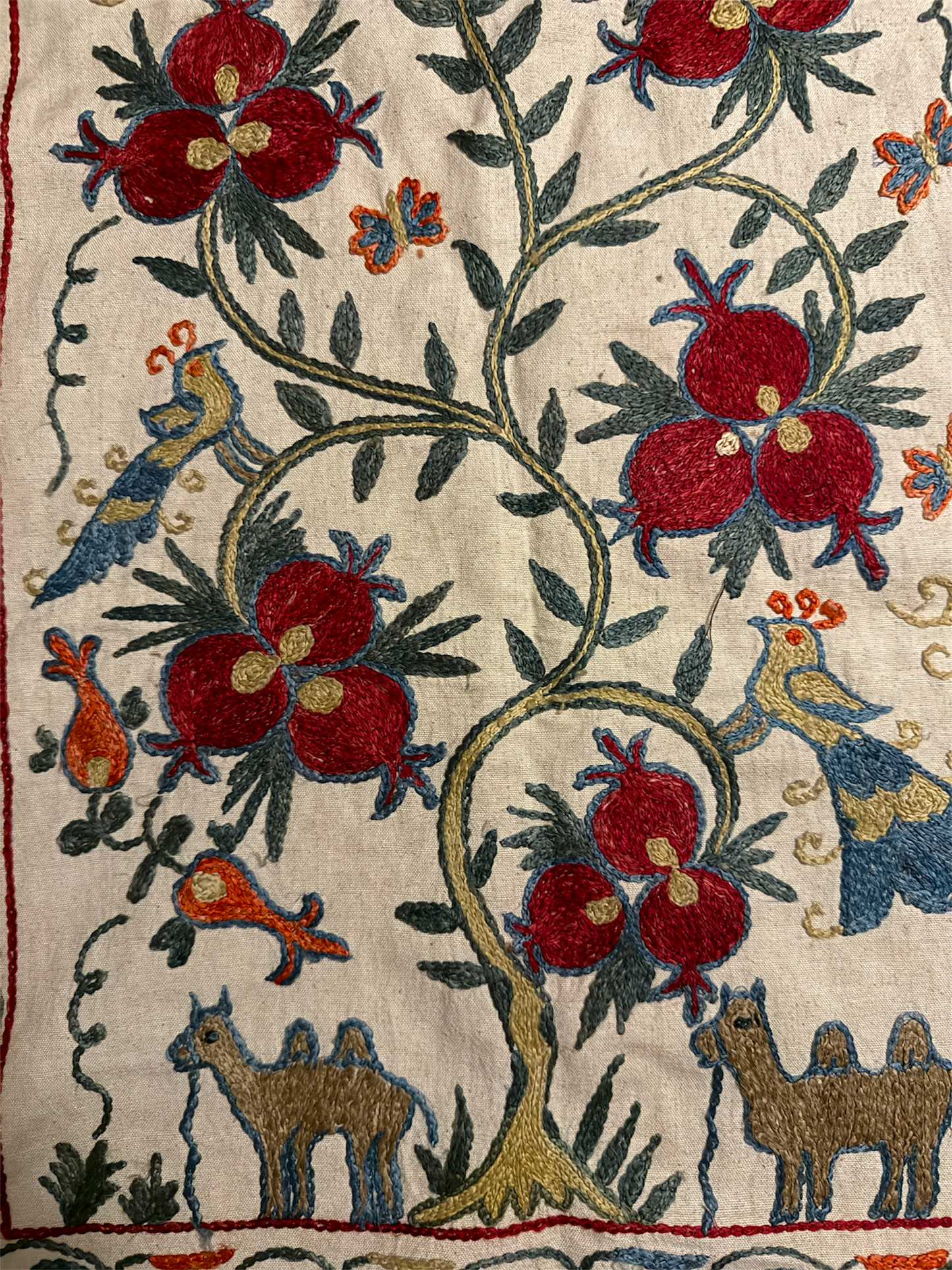 Hand Made Silk On Cotton Uzbek Bukhara Suzani.