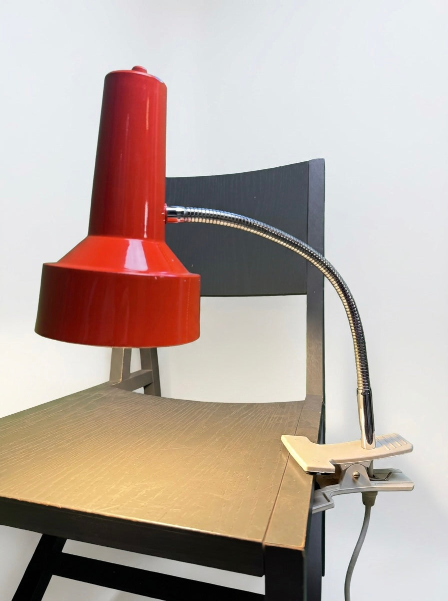 1970s Bright Orange Clamp Lamps Germany