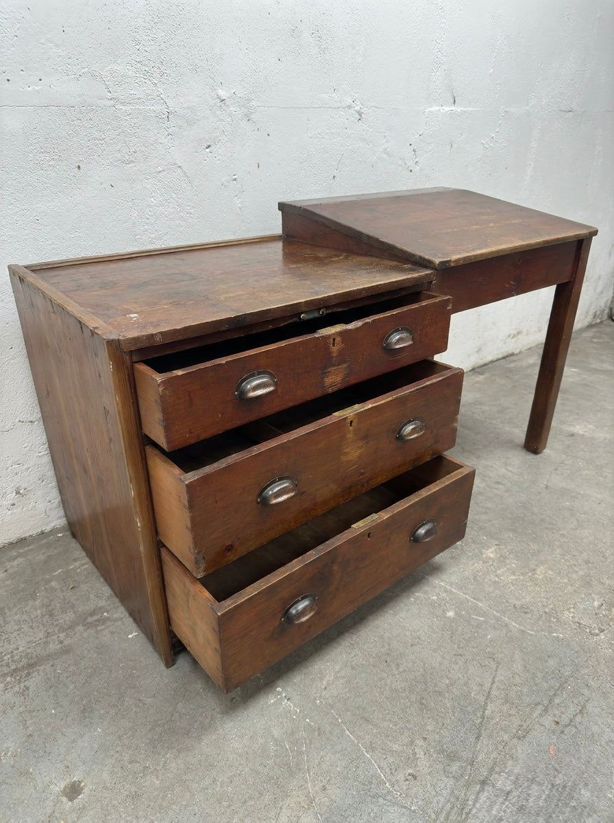 Scratch Built Warehouse Desk & Drawers Circa 1930s