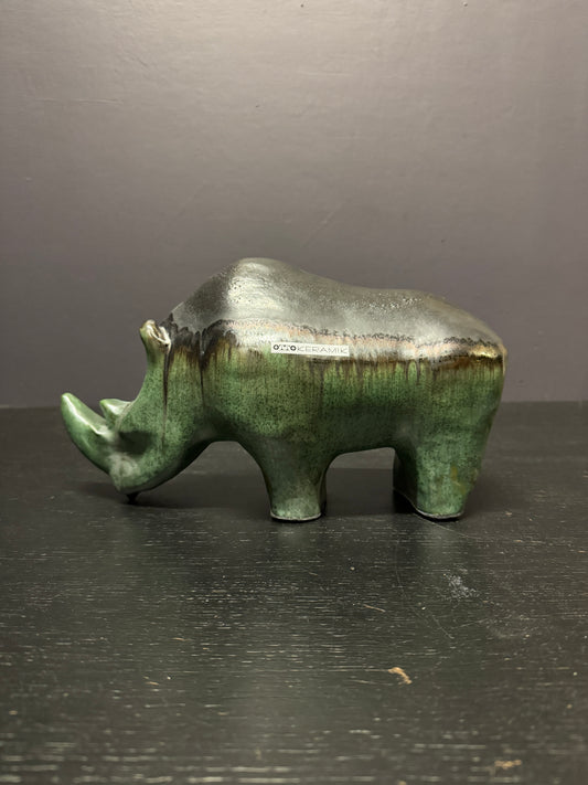 Exclusive Otto Keramik Ceramic Rhino West German Pottery Fat Lava