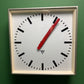 Large Czech Industrial 1970s Square Factory Clocks By Pragotron