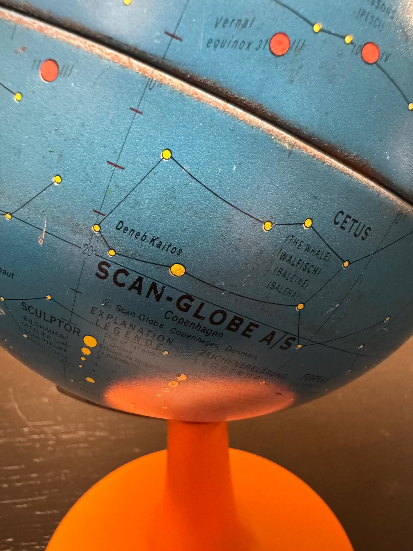 1960s Metal Celestial Table Globe By Scan Globe AS Copenhagen