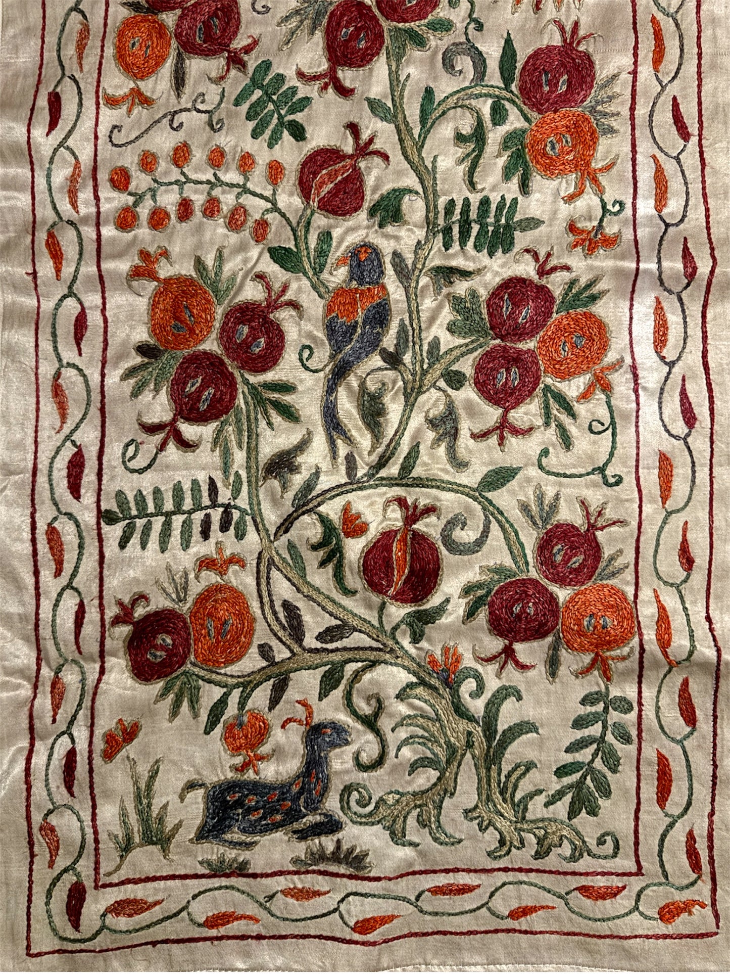 Hand Made Silk On Silk Uzbek Bukhara Suzani.