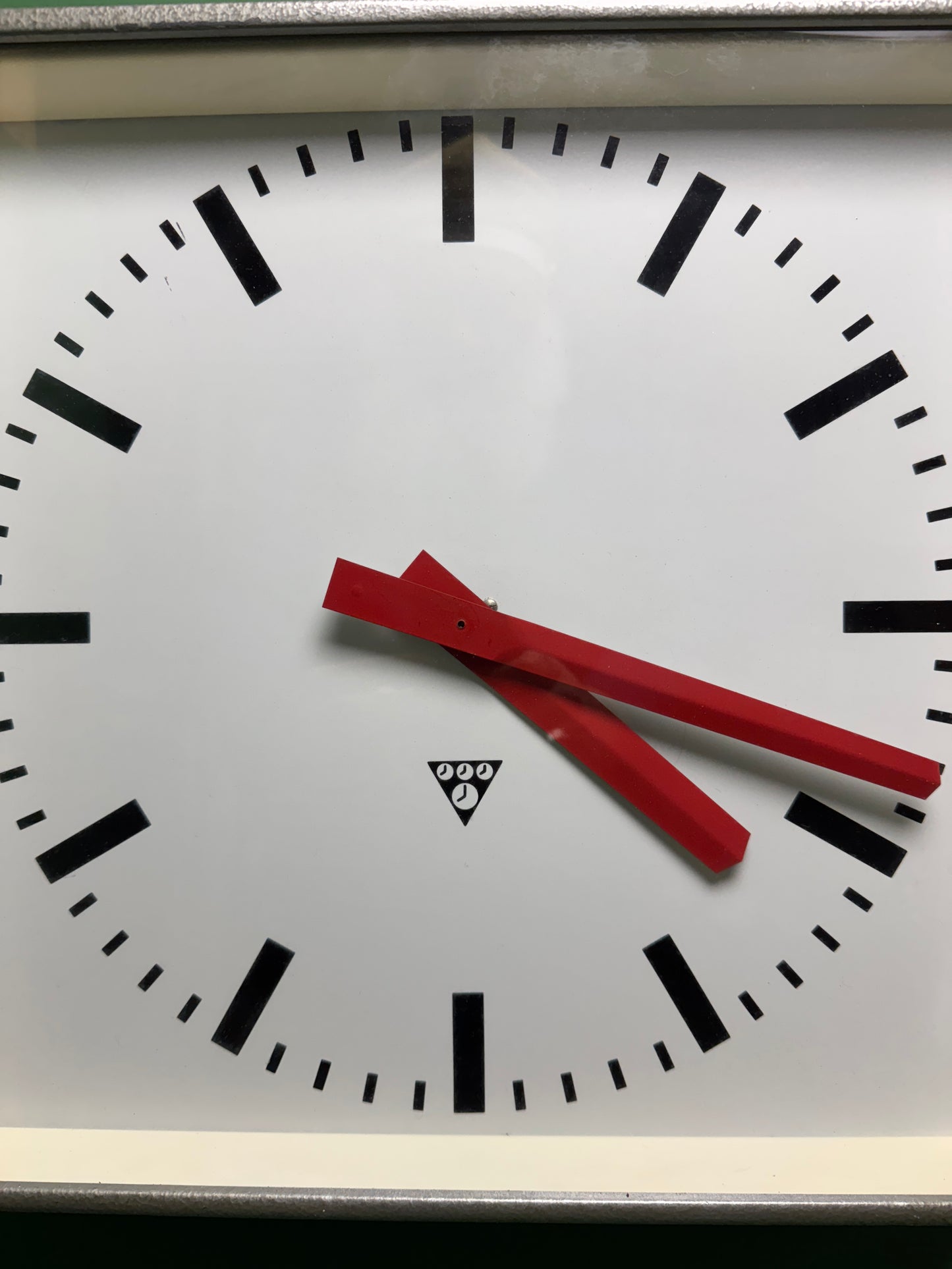 Large Czech Industrial 1970s Square Factory Clocks By Pragotron