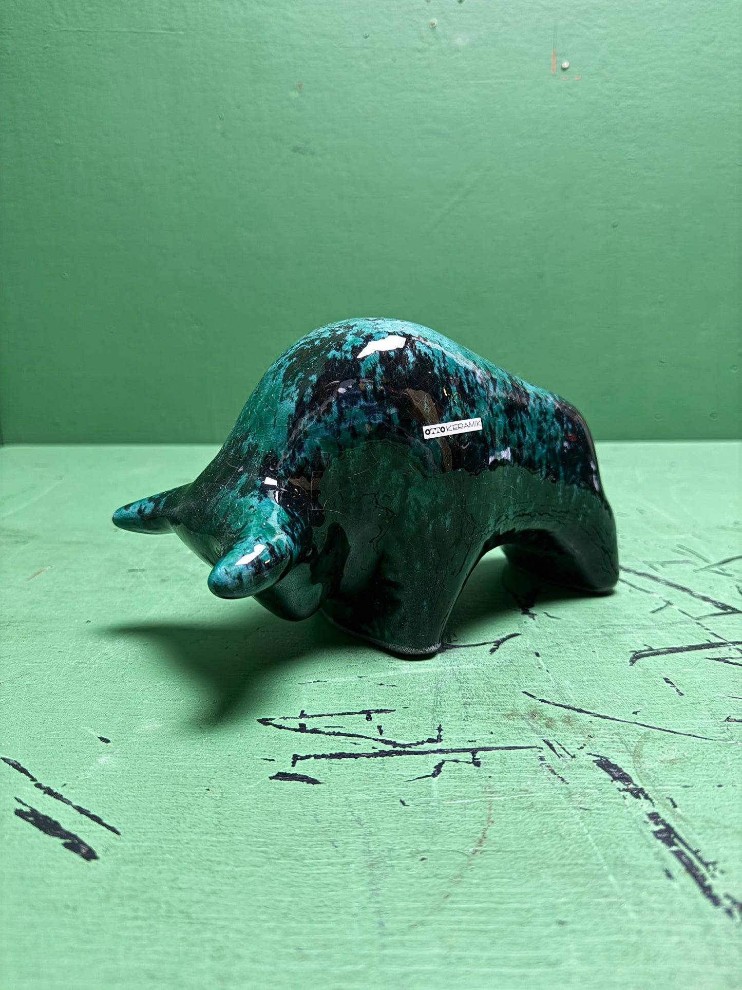 Otto Keramik Classic Ceramic Bull West German Pottery Fat Lava