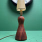 Mid Century 1960s Scandinavian Turned Teak Table Lamp