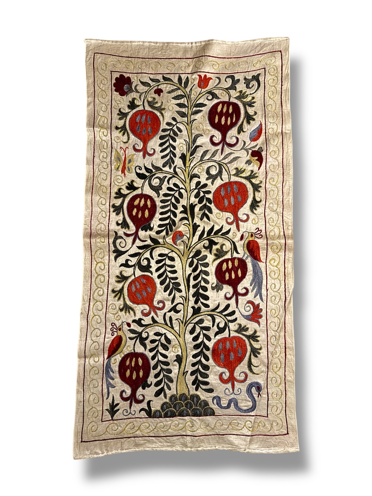 Hand Made Silk On Silk Uzbek Bukhara Suzani.