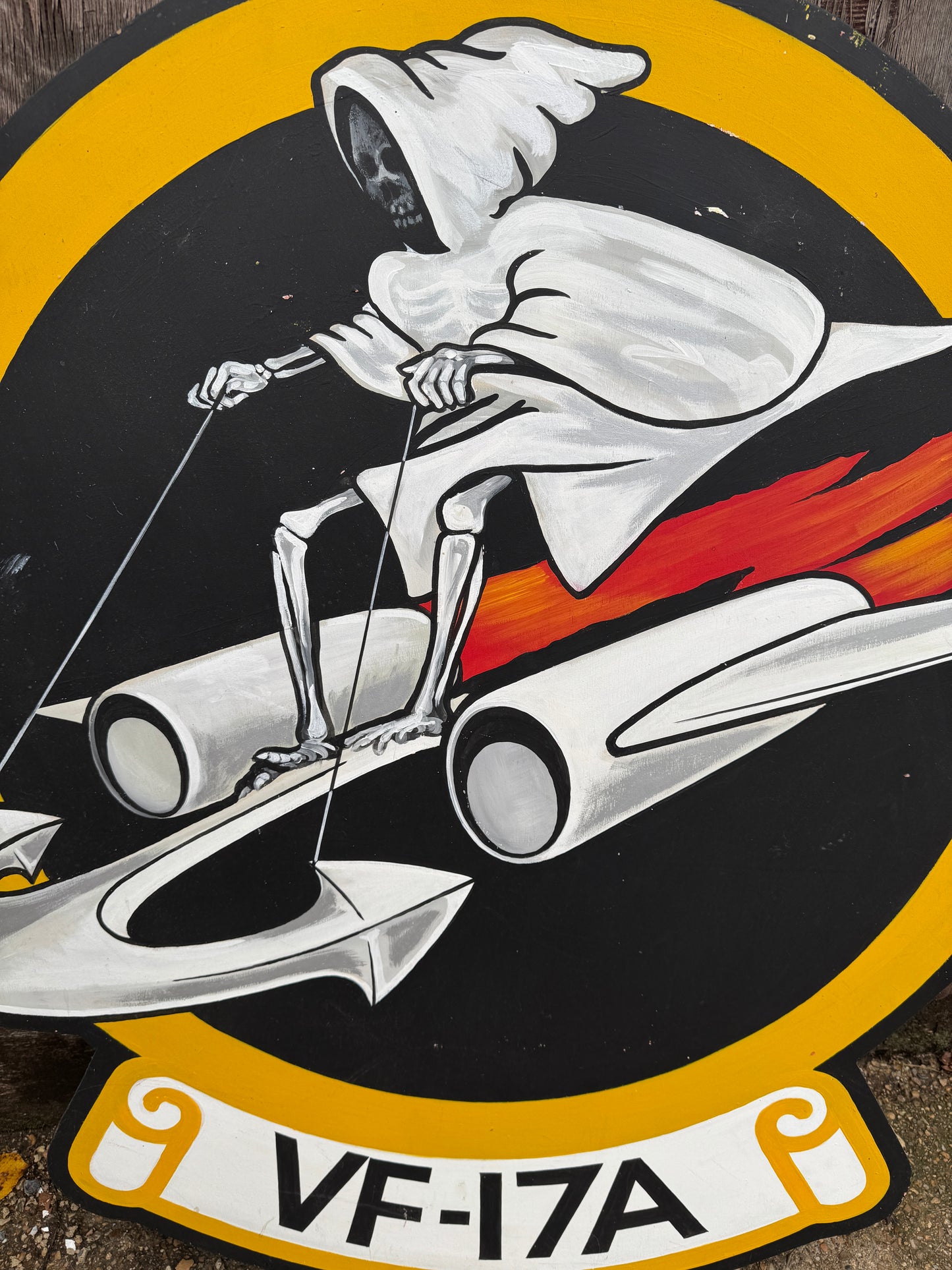 WW2 American Air Force VF-17A Nose Art Hand Painted On Board