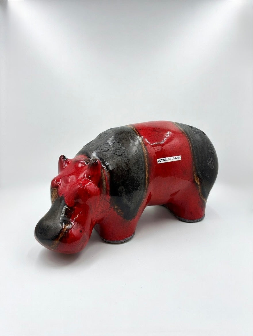 Otto Keramik Ceramic Hippopotamus West German Pottery Fat Lava