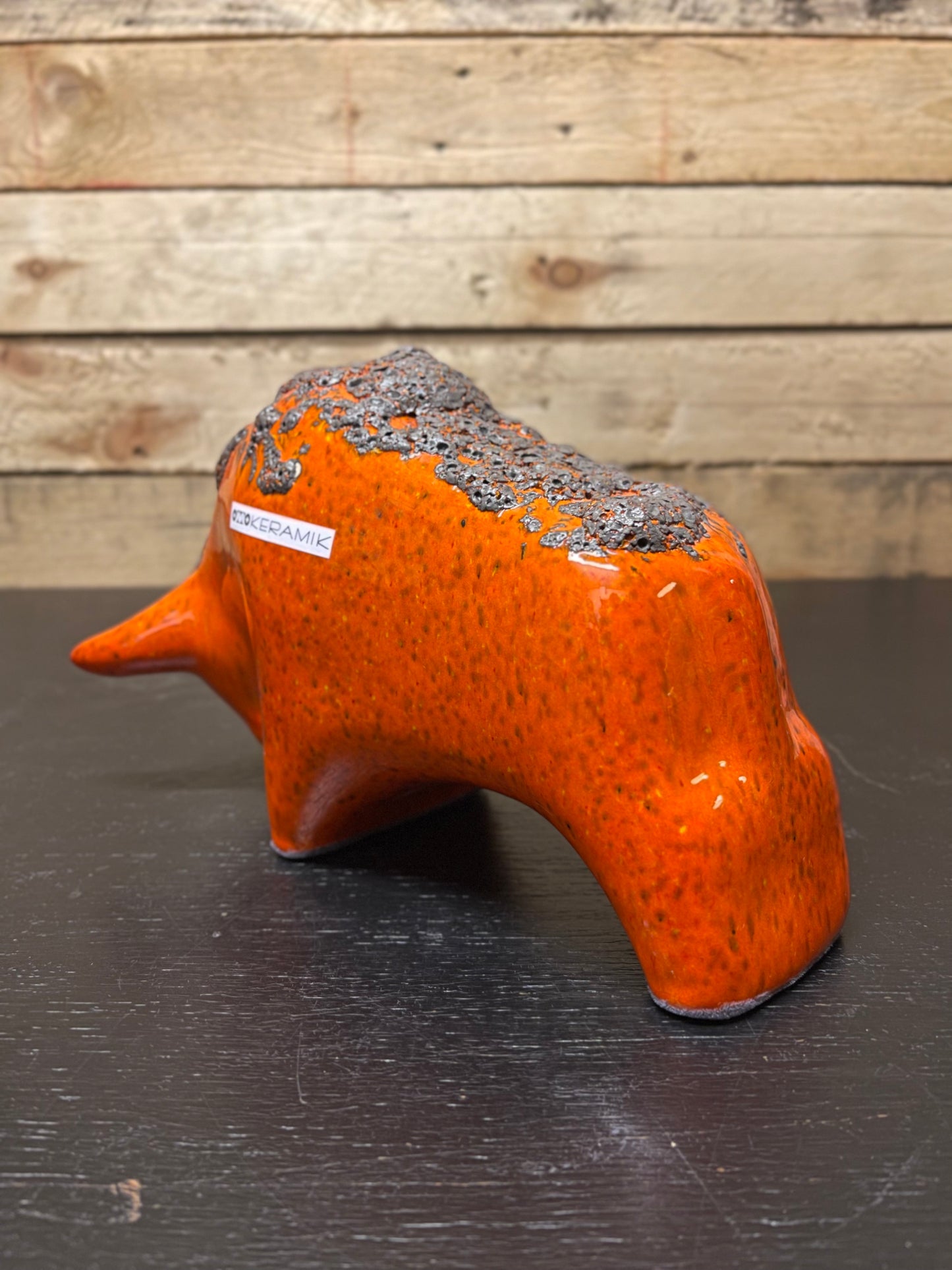 Otto Keramik Medium Ceramic Bull West German Pottery Fat Lava