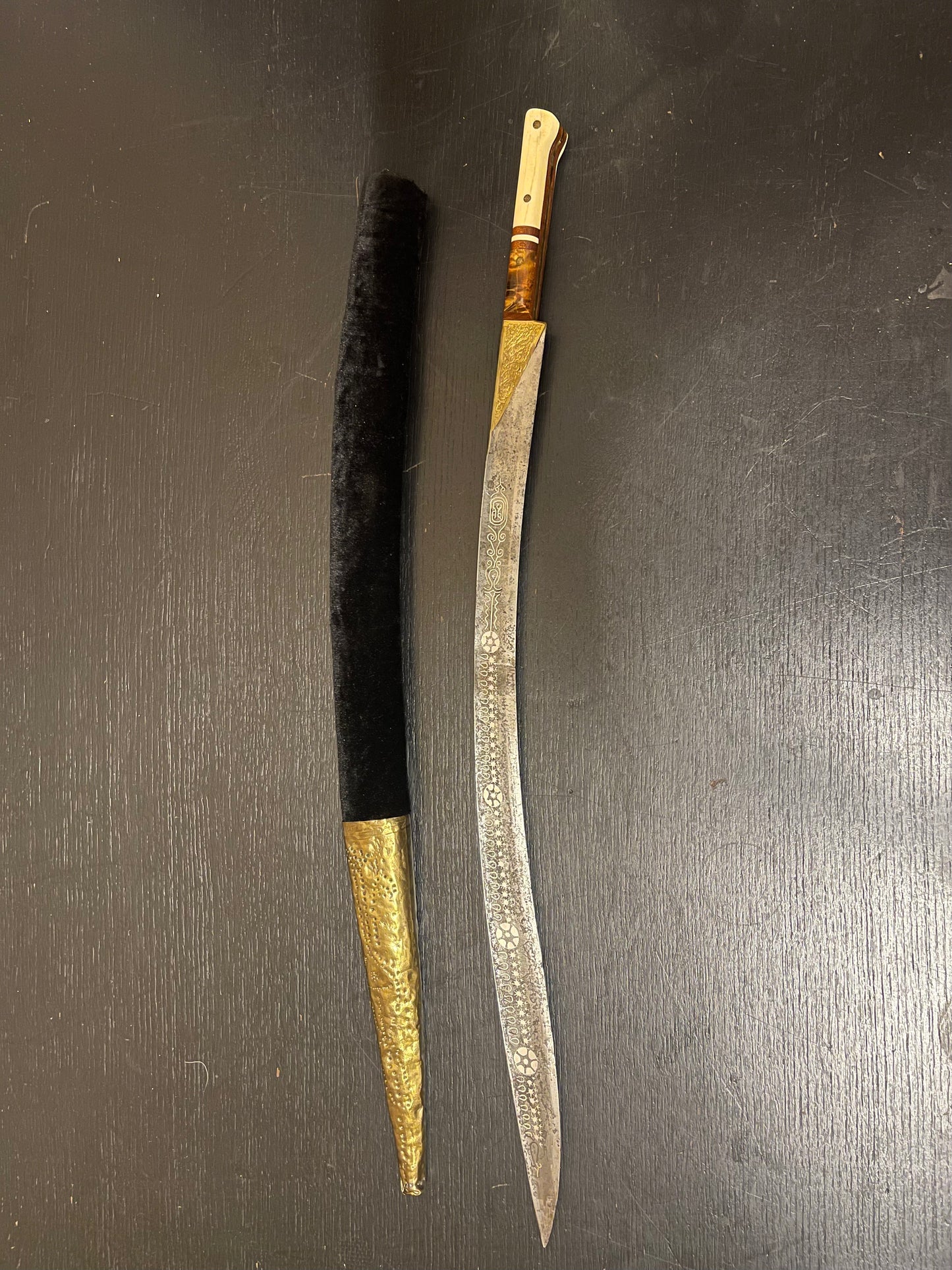 Antique 1800s Ottoman Turkish Yataghan Sword