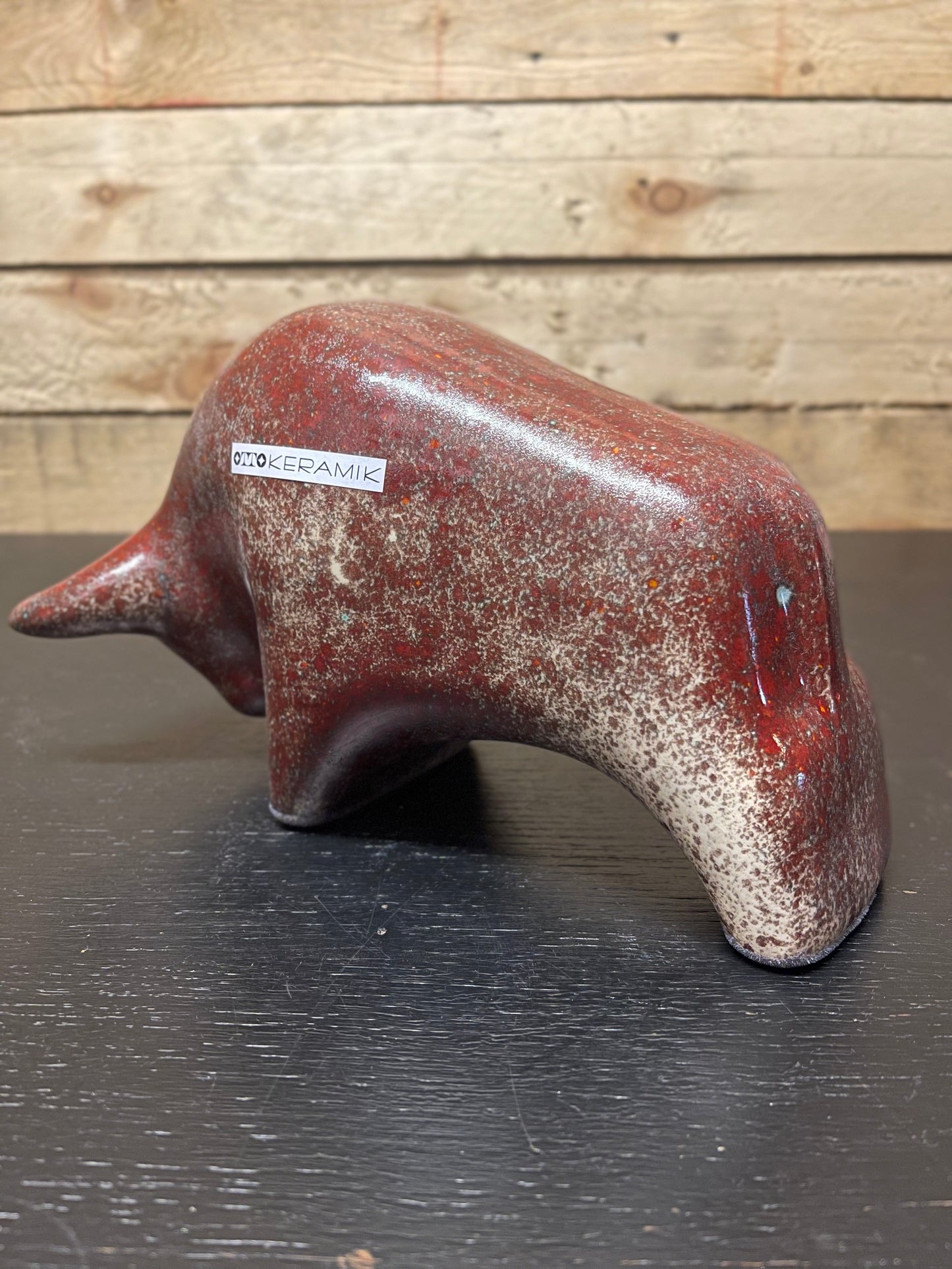 Otto Keramik Medium Ceramic Bull West German Pottery Fat Lava