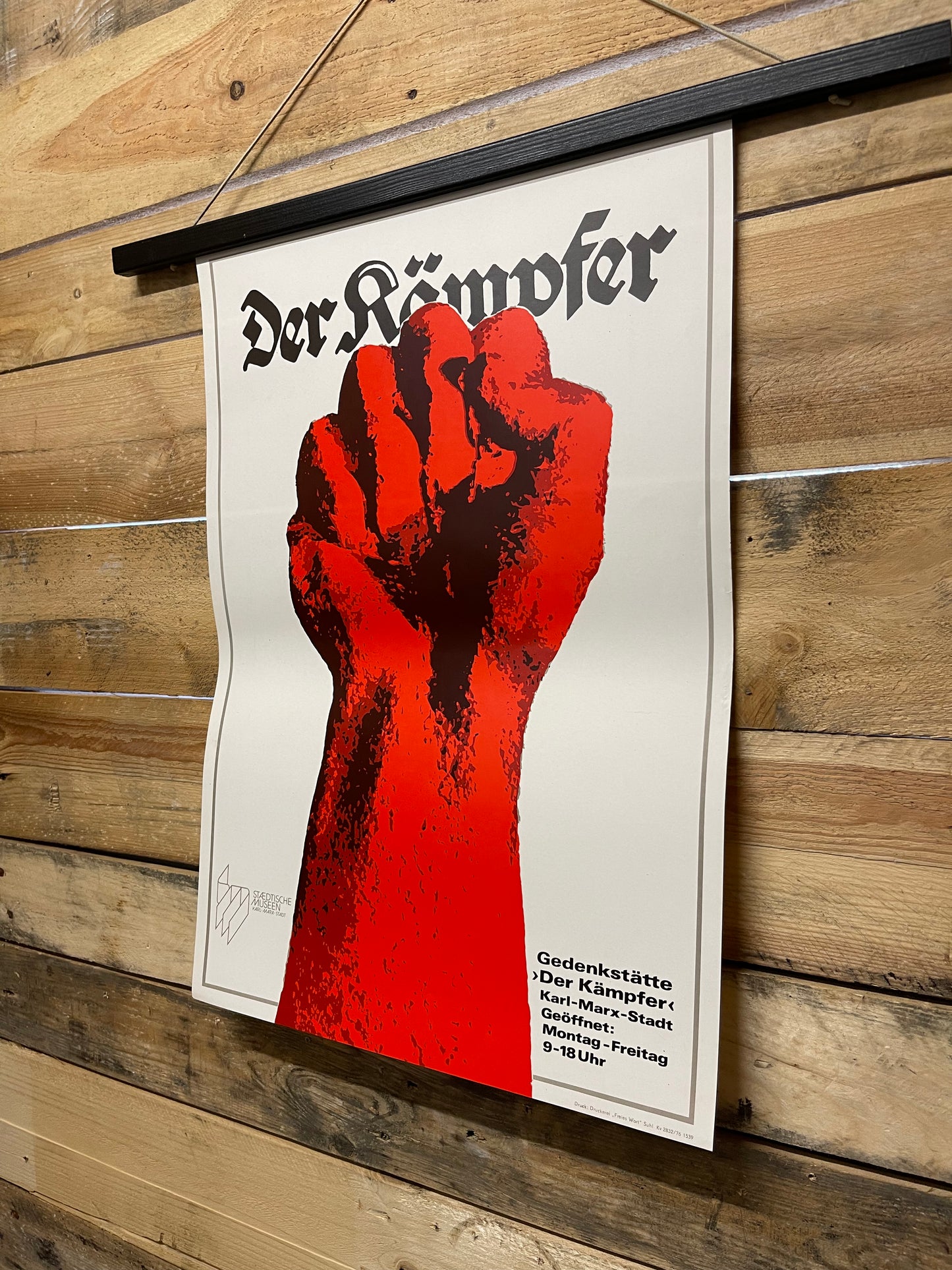 Rare Memorial Of The Fighter DDR Propaganda Poster 1976