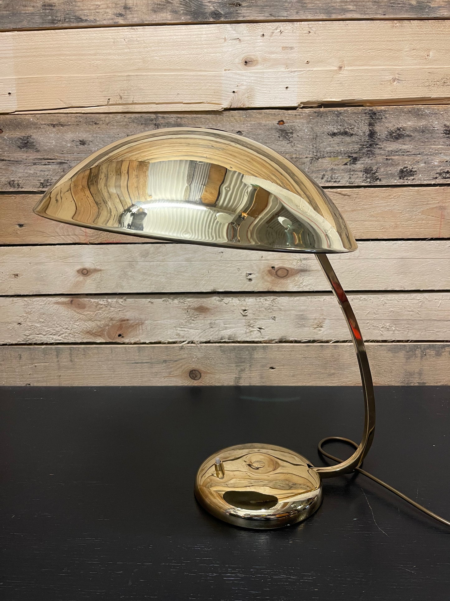 Large Brass 1950s Modernist Table Lamp By Helo Leuchten