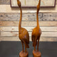 1960s Pair Of Large Teak Hand Carved Cranes