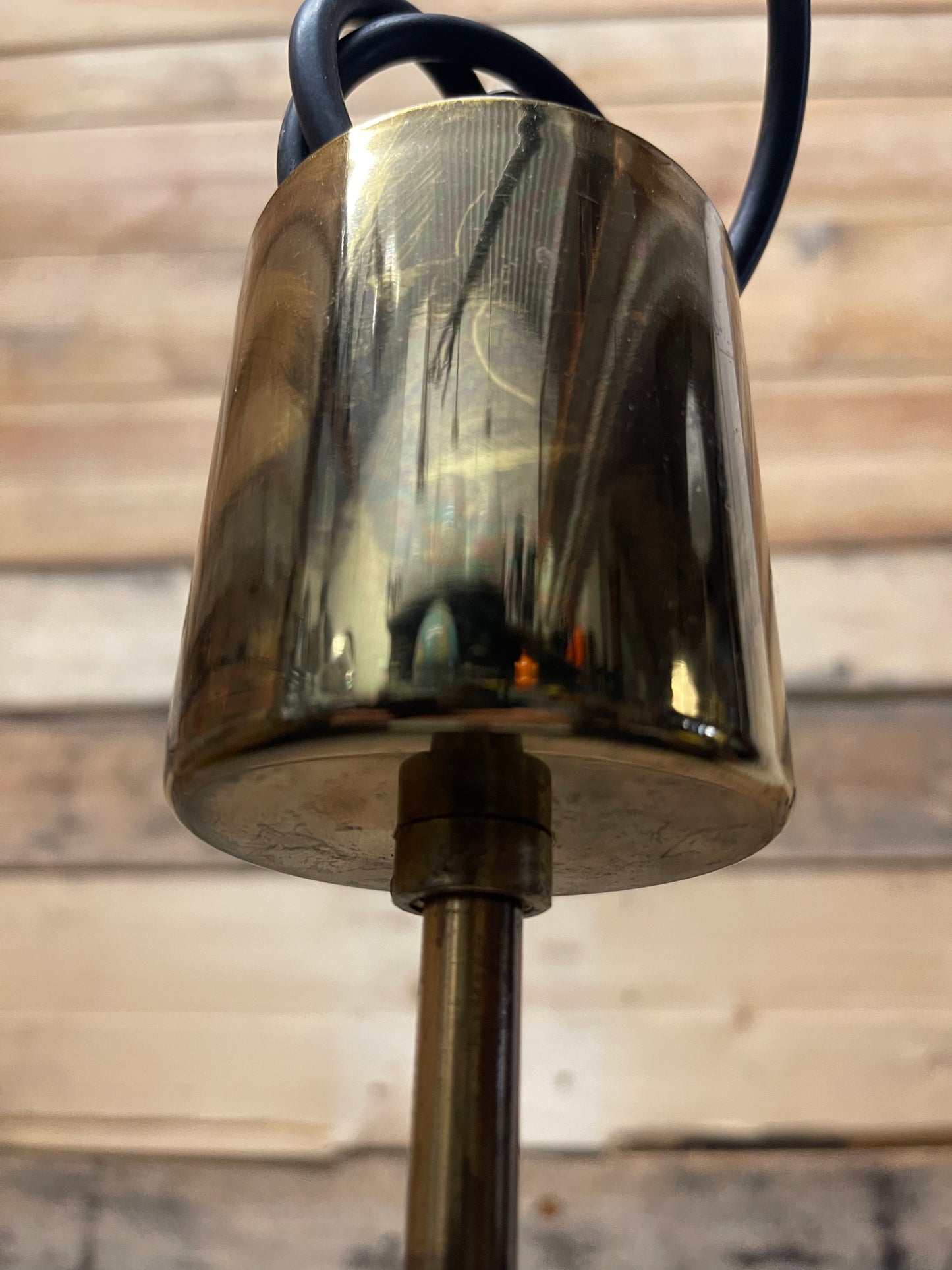1960s Czech Opaline & Brass Pendant Lights