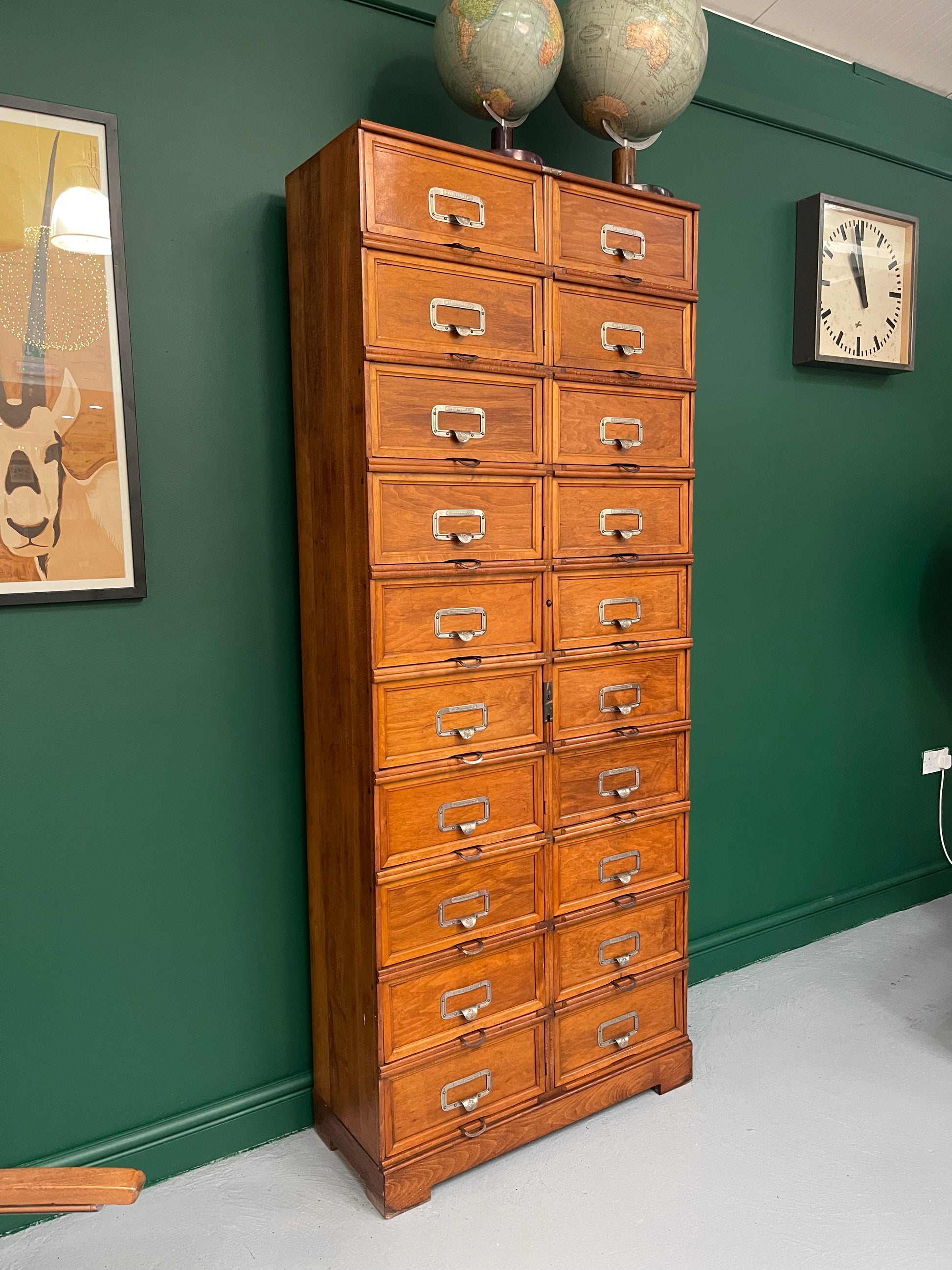 Antique oak filing top cabinet