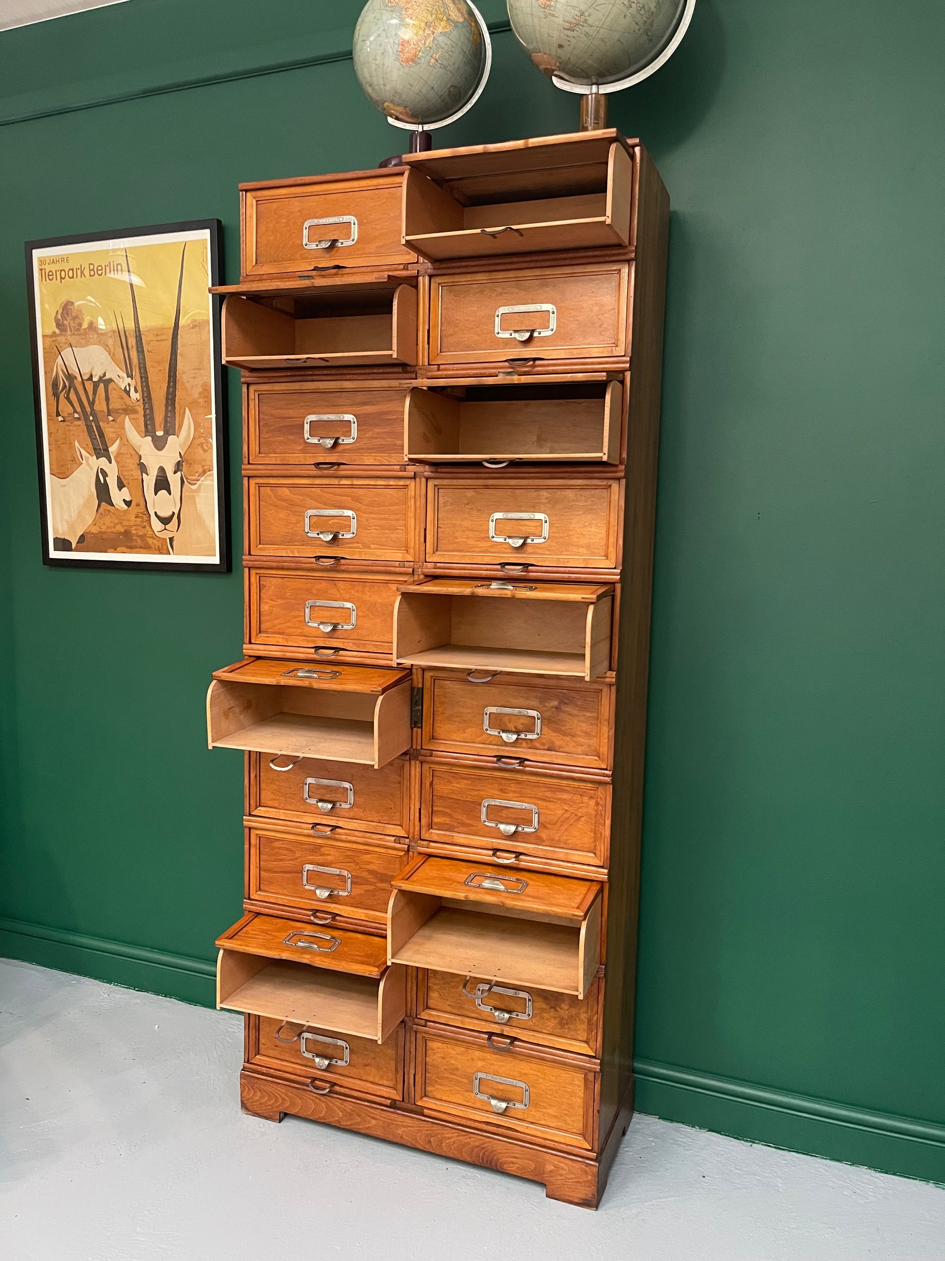 Early 1900s Oak Flip Drawer Filing Cabinet By Stolzenberg Germany Early 1900s Oak Flip Drawer Filing Cabinet By Stolzenberg Germany